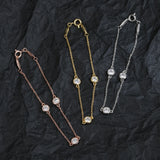 925 Silver Zircon Bracelet Women Party Jewelry