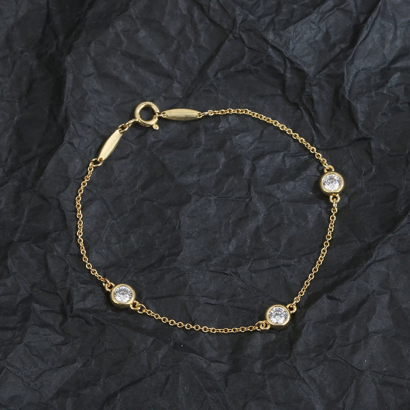 925 Silver Zircon Bracelet Women Party Jewelry