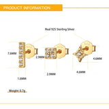 925 Silver Zircon Stud Earrings Set for Women