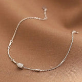 925 Silver Zircon Ball Bracelet Women Platinum Plated Thin Bracelet