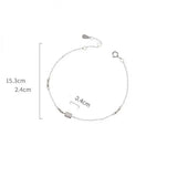 925 Silver Zircon Ball Bracelet Women Platinum Plated Thin Bracelet