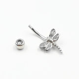 925 Silver Zircon Dragonfly Belly Button Ring
