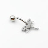925 Silver Zircon Dragonfly Belly Button Ring