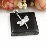 925 Silver Zircon Dragonfly Belly Button Ring