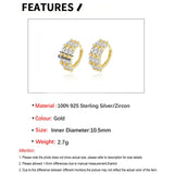 925 Silver Zircon Earrings Huggie Hoop Piercing Trend