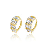 925 Silver Zircon Earrings Huggie Hoop Piercing Trend
