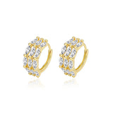 925 Silver Zircon Earrings Huggie Hoop Piercing Trend