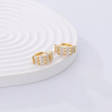 925 Silver Zircon Earrings Huggie Hoop Piercing Trend