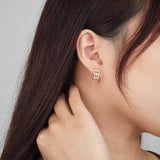 925 Silver Zircon Earrings Huggie Hoop Piercing Trend