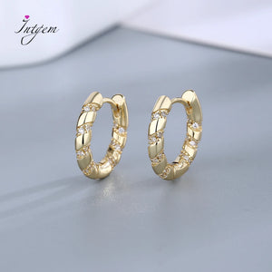 925 Silver Zircon Circle Hoop Earrings Wedding Engagement Party Gift