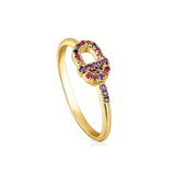 925 Silver Zircon Ring & Punk Style Women's Ring Set