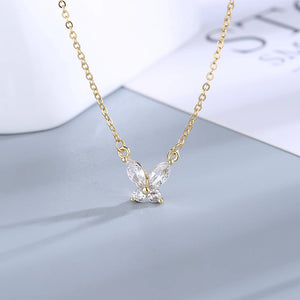 925 Silver Zircon Flowers Pendant Necklace Light Wedding Jewelry