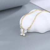 925 Silver Zircon Flowers Pendant Necklace Light Wedding Jewelry