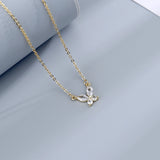 925 Silver Zircon Flowers Pendant Necklace Light Wedding Jewelry