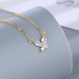 925 Silver Zircon Flowers Pendant Necklace Light Wedding Jewelry