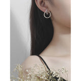 925 Silver Zircon Geometric Earrings Ring Set