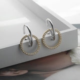925 Silver Zircon Geometric Earrings Ring Set