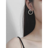 925 Silver Zircon Geometric Earrings Ring Set
