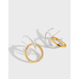 925 Silver Zircon Geometric Earrings Ring Set