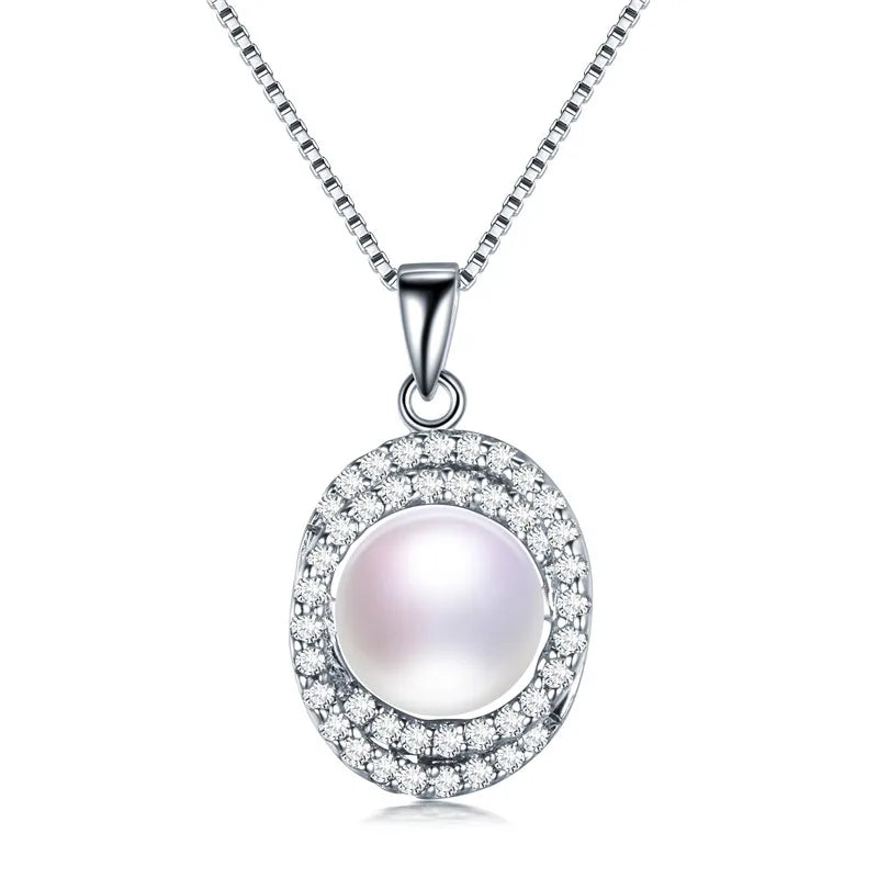 925 Silver Zircon & Pearl Pendant