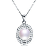 925 Silver Zircon & Pearl Pendant