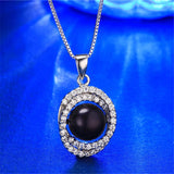925 Silver Zircon & Pearl Pendant