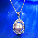925 Silver Zircon & Pearl Pendant