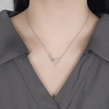 925 Silver Zircon Heart Necklaces For Women
