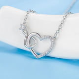 925 Silver Zircon Heart Necklaces For Women