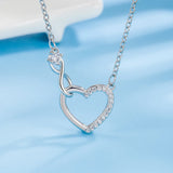 925 Silver Zircon Heart Necklaces For Women