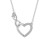 925 Silver Zircon Heart Necklaces For Women