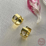 925 Silver Zircon Heart Stud Earrings Minimalist Jewelry