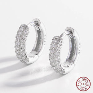 925 Silver Zircon Hoop Earrings for Women Fine Jewelry
