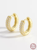 925 Silver Zircon Hoop Earrings for Women Fine Jewelry