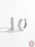 925 Silver Zircon Hoop Earrings for Women Fine Jewelry