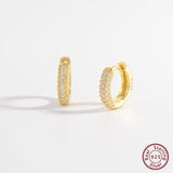 925 Silver Zircon Hoop Earrings for Women Fine Jewelry