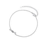 925 Silver Zircon Infinity Charm Anklet Foot Jewelry