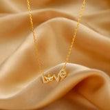 925 Sterling Silver Zircon Love Crown Charm Pendant Necklace for Women Girls