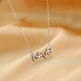 925 Sterling Silver Zircon Love Crown Charm Pendant Necklace for Women Girls
