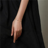 925 Silver Zircon Moon Star Bracelet 14k Plated Women Jewelry