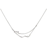 925 Silver Zircon Wave Necklace for Women - Simple Birthday Gift