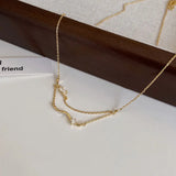 925 Silver Zircon Wave Necklace for Women - Simple Birthday Gift