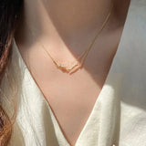925 Silver Zircon Wave Necklace for Women - Simple Birthday Gift