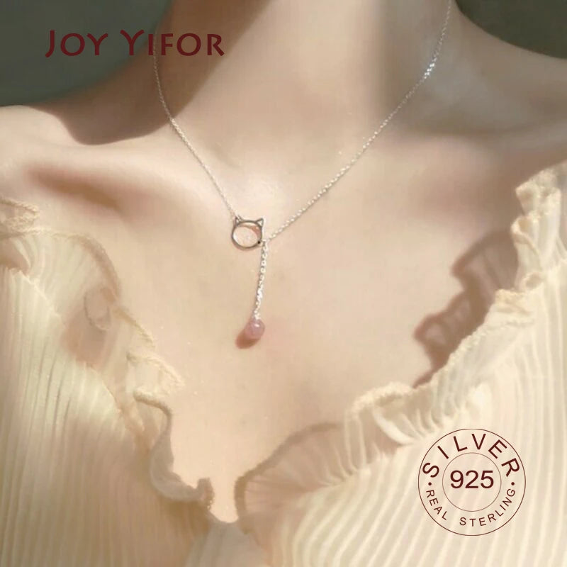 925 Silver Zircon Cat Diamond Choker Necklace for Party