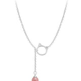 925 Silver Zircon Cat Diamond Choker Necklace for Party