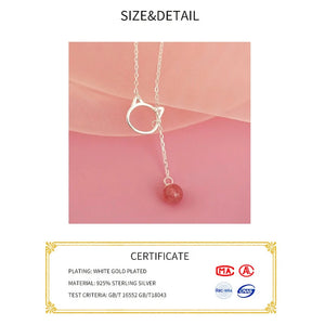 925 Silver Zircon Cat Diamond Choker Necklace for Party