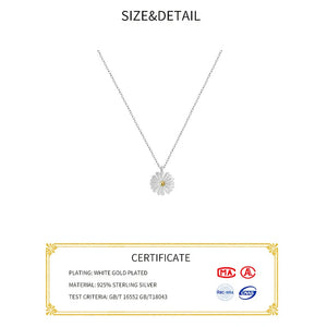 925 Silver Zircon Flower Choker Necklace Party Jewelry