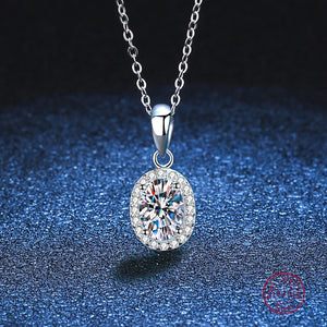 925 Silver Zircon Necklace Women Bling Wedding Bridal Jewelry Christmas Gift