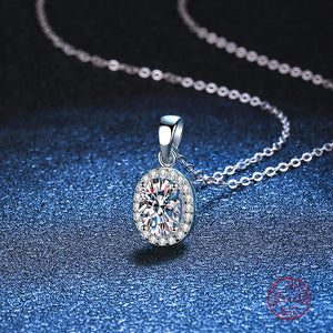 925 Silver Zircon Necklace Women Bling Wedding Bridal Jewelry Christmas Gift