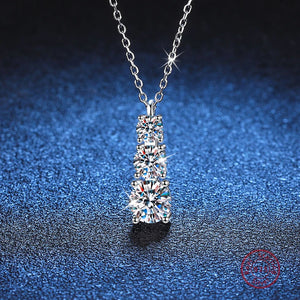 925 Silver Zircon Necklace Women Wedding Bridal Party Anniversary Gift
